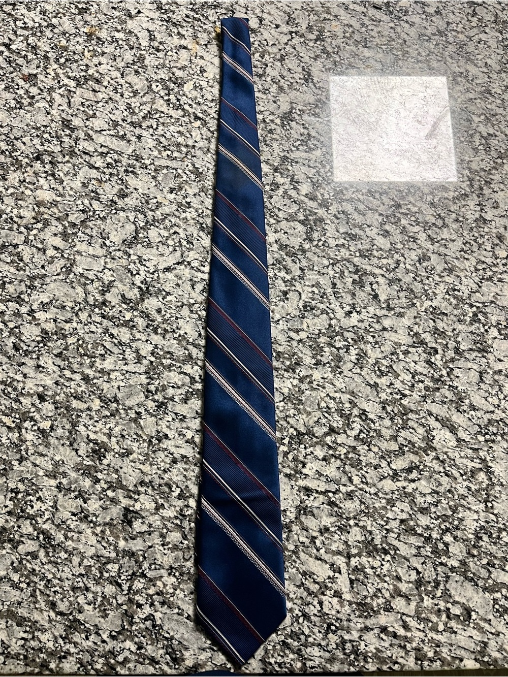 Navy Blue Diagonal Stripe Men's Tie